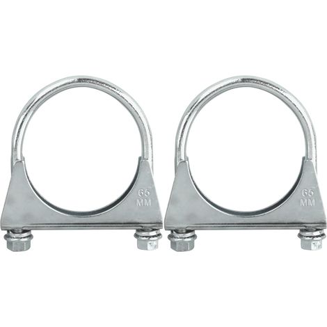 Collier Echappement 2 Pièces, Collier de Pot Universel Réglable Bride de Serrage Silencieux Clip d'Échappement en U pour Réparation Système d'Échappement Voiture (1/5)