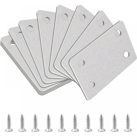 Flache Eckverstrebungshalterungen, 10 Stück gerade Edelstahl-Stützregalhalterung Flache Eckverstrebungshalterungen Reparatur-Ausbesserungsplattenmontage (1/3)