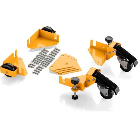 Wiltec Juego 4x ruedas giratorias de transporte para muebles 850 x 850 mm 2x con freno capacidad hasta 180 kg dispositivo de movilidad sofá mesa cajonera soporte de transporte