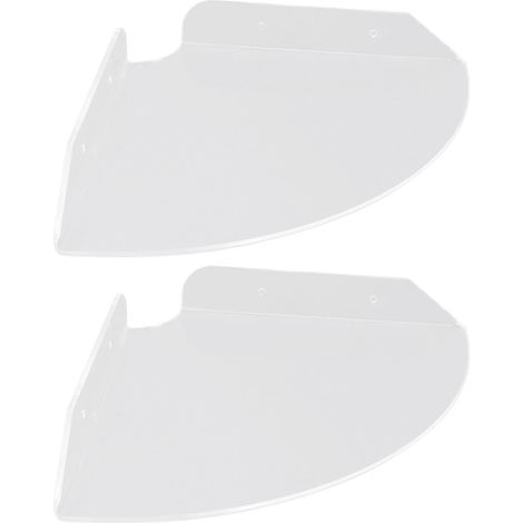 Lot de 2 étagères d'angle flottantes murales, quart de rond, transparentes, pour chambres, salons et salles de douche (1/5)