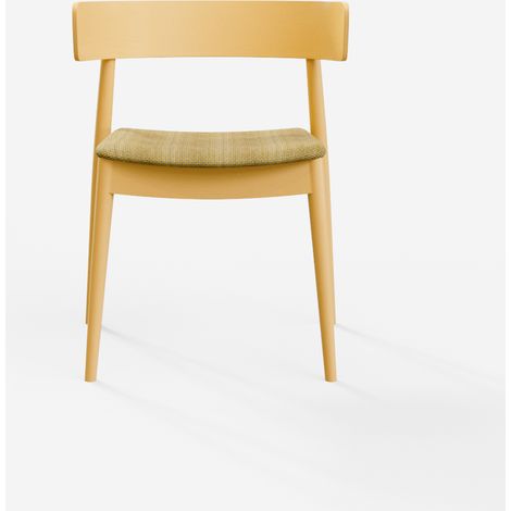 Chloe  Blu - Tessuto Oreo - Giallo  sedia colorata legno tessuto design elegante sala da pranzo salotto moderna cucina ristorante bar (1/4)