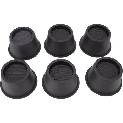 runde, schwarze Kunststoff-Möbelfüße zum Erhöhen von Betten, Tischen oder Sofas – 7 cm (1/5)
