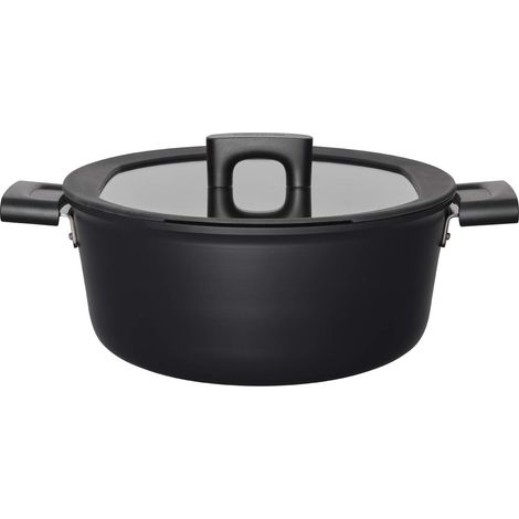 Fiskars Pentola con coperchio, Ø 26 cm, Capacità: 5 litri, Adatta a tutti i piani cottura, Alluminio/Plastica, Resistente ai graffi, Rivestimento antiaderente, Hard Face, 1052228 (1/5)