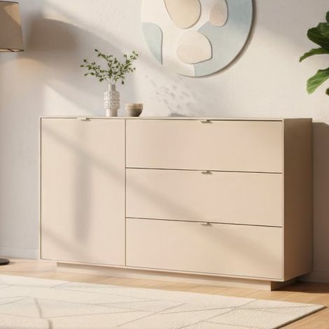 Madia con anta e 3 cassetti colore cashmere 160 cm Sivas51A