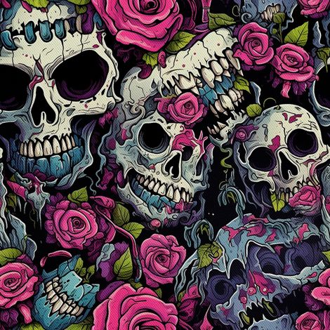 Tela Oxford decorativa para exteriores - Motivo de calavera I DX4518 (1/5)