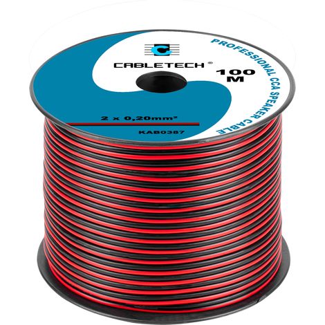 CCA 0,20 mm Lautsprecherkabel schwarz-rot 100 m