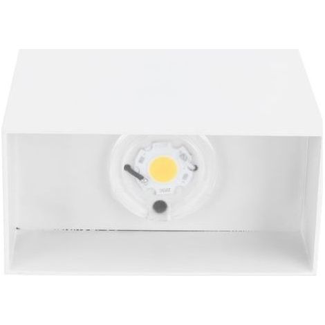 7-W-LED-Wandleuchte, weiß, warmes Licht für Schlafzimmer, Flur, Balkon oder Veranda – Quadratische Inneneinrichtung (1/5)