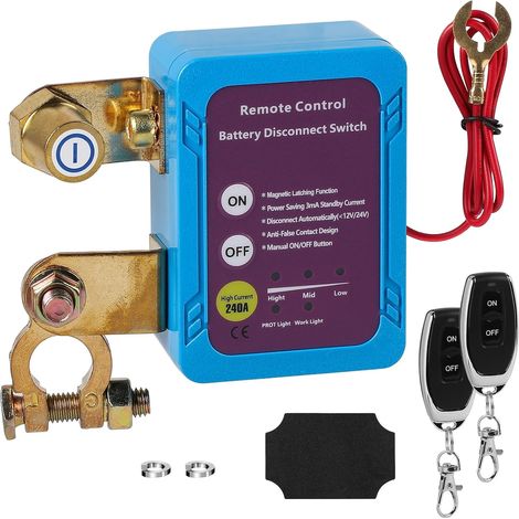 Coupe Circuit Batterie Voiture 12v, avec 2 Télécommandes 240 (1/5)