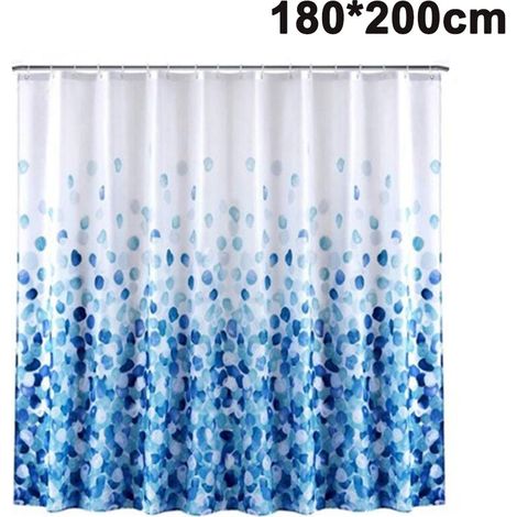 Rideau de douche Rideau de douche anti-moisissure imperméable en tissu polyester. Rideau de baignoire lavable avec 12 anneaux de rideau de douche 180cm 200cm (1/5)