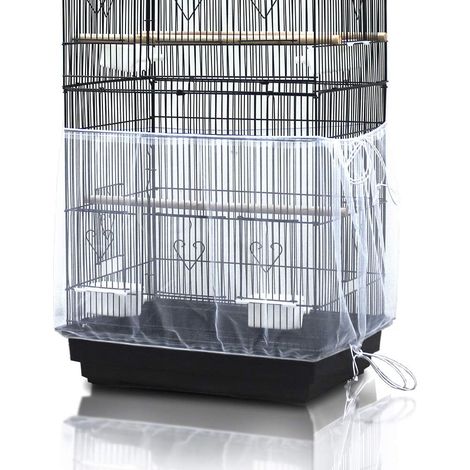 Récupérateur de graines pour cage à oiseaux - Protection contre les graines - Jupe de cage à oiseaux - Housses et housses anti-poussière pour cage à oiseaux - Blanc - Polyester - 200 x 40 cm - Déperla (1/5)