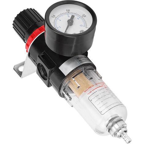 1/4 Zoll AFR2000 Öl-Wasser-Abscheider-Druckluftfilter zur Druckluftaufbereitung mit Manometer (1/5)