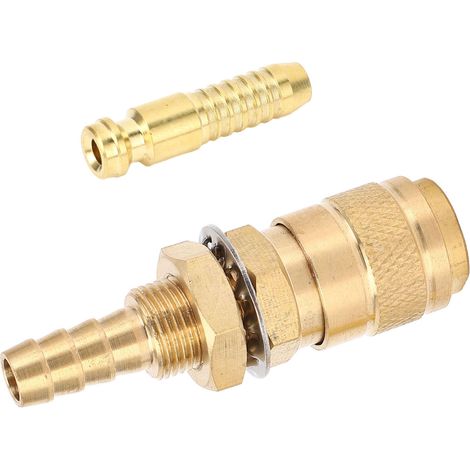 Adaptateur gaz refroidi à l'eau laiton raccord rapide gaz/eau pour torche soudage PTA DB MIG TIG 8mm/0,31in (1/5)