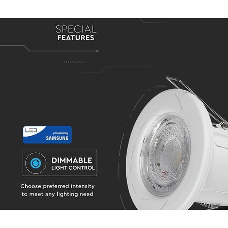 Faretto Led da Incasso Dimmerabile 5W 6400K Colore Bianco IP65 Resistente al Fuoco Senza Driver SKU-8181 (1/3)