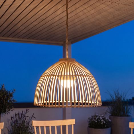 Lampe d'extérieur LED dimmable IP54 H : max. 330,5 cm Beige ronde 2700 K blanc chaud 900 lm Moderne (1/5)