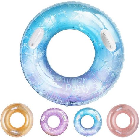 Bouée Gonflable,Flotteurs de Piscine gonflables, Jouets de Balle flottants pour Adultes et Enfants, Jouets de Plage de Piscine d'été, Anneau de Natation flottant-90cm (1/5)