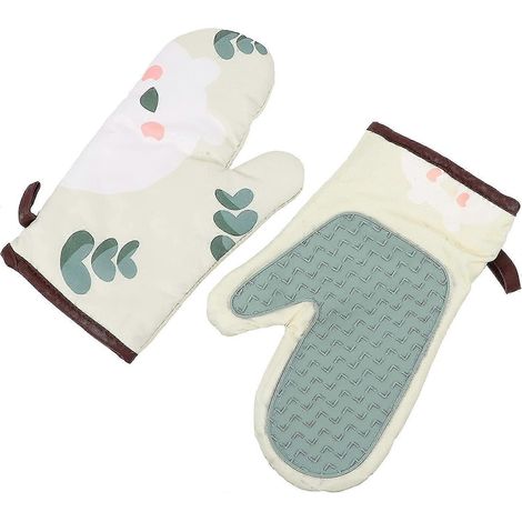 Stück Ofenhandschuhe, Topflappen, mikrowellengeeignet, hitzebeständige Silikon-Backhandschuhe zum Backen, Grillen, Kochen, Küchenutensilien (1/4)