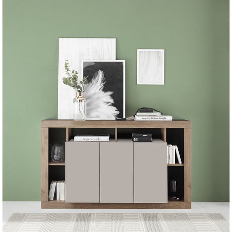Buffet/bahut contemporain 3 portes mercure/cachemire Dominika (1/5)