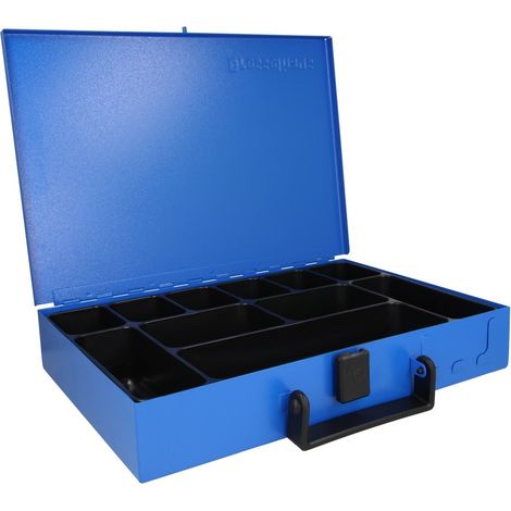 Coffret métallique avec 11 compartiments sans contenu
