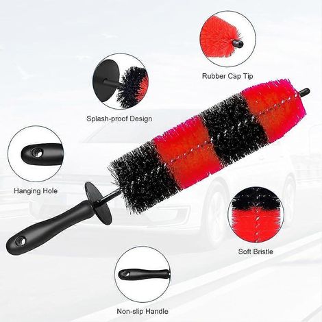 Ensemble de 12 brosses de nettoyage pour l'entretien automobile, incluant le nettoyage des pneus et des jantes. (1/4)