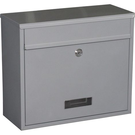 Primaster Briefkasten Liba Wandbriefkasten Stahl Briefbox Postkarten Silber