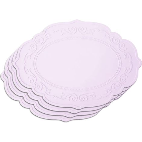 Lot de 4 sets de table en silicone, lavables, antidérapants, imperméables et résistants à la chaleur. (1/5)