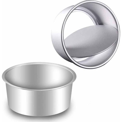2 Pack 6 Inch Cake Tin Non-Stick Deep Aluminum Round Cake Deep Baking Tin with Removable Bottom Cake Baking Pan Cake Mould Tin for Baking, Bakeware Wedding Birthday Christmas Party