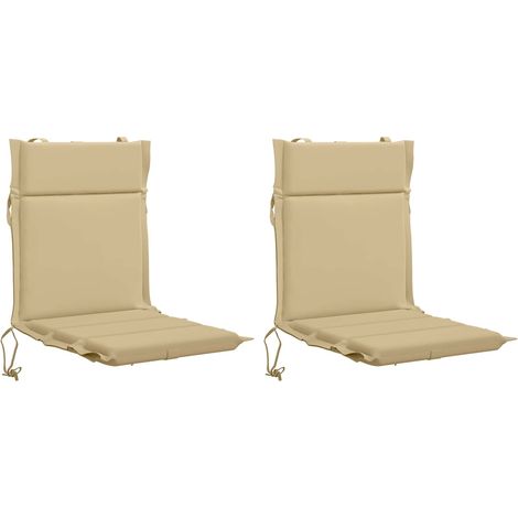 Lot de 2 coussins de chaise à dossier haut GEMERT - 110 × 50 × 3 cm - beige - 100 % polyester (1/5)