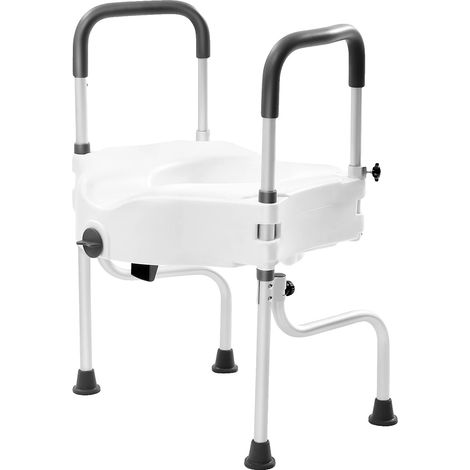 Rehausseur de siège de toilette, accoudoirs, capacité de 150 kg, BLANC (1/2)