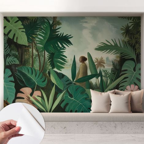 Papier peint autocollant adhésif décoratif avec motifs pour salon et chambre a motif Jungle exotique 208x146 cm (1/5)