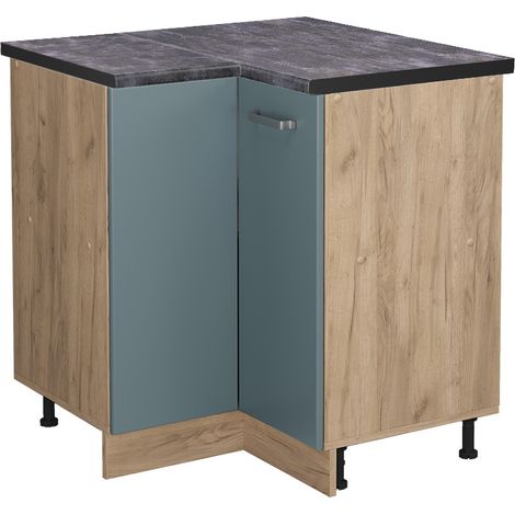 Meuble d'angle R-Line, Bleu-gris, 75.6 cm , PT Anthracite, Vicco