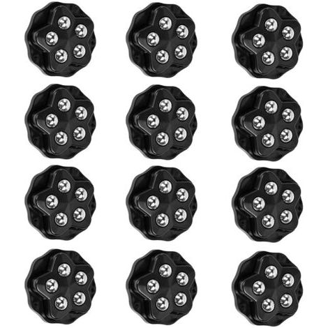 12 mini ruedas giratorias de 5 bolas para muebles, autoadhesivas, con giro de 360°, para mover fácilmente pequeños electrodomésticos (cafetera, freidora de aire) y macetas