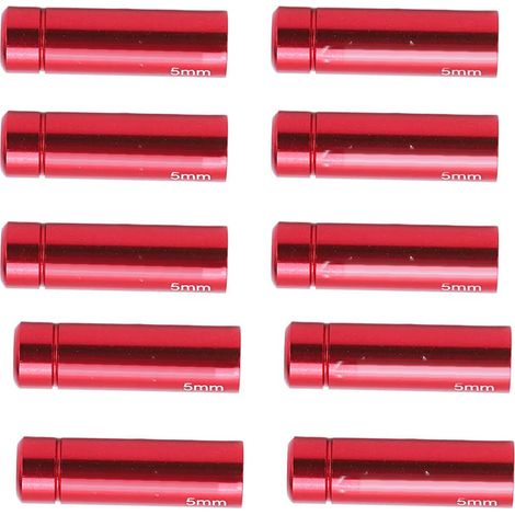 Bouchons de Câble de Frein Vélo 5mm en Alliage d'Aluminium - Lot de 10 pour VTT et Vélo de Route - Rouge (1/5)
