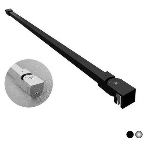 Braccio di supporto quadro per walk-in, 2 teste snodabili, finitura cromo o nero.(DianFlex) Misura: cm 120 Cromo