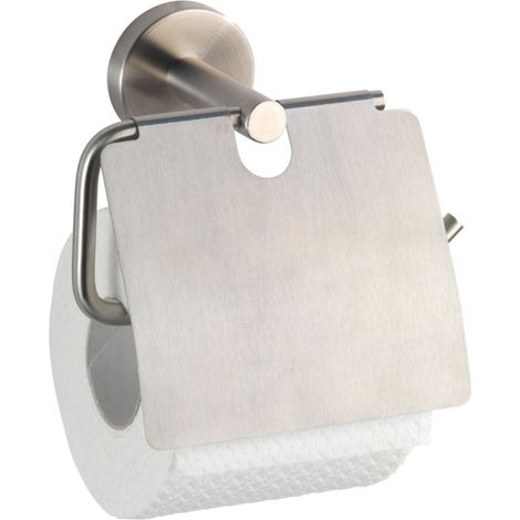 Porta rotolo carta igienica Bosio in acciaio inox con coperchio