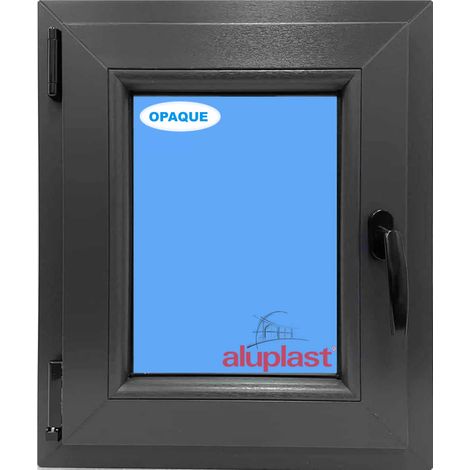 Eco-Blu – Fenêtre PVC H600 mm X L500 mm – Oscillo-battante tirant gauche – Verre dépoli – Isolation thermique Uw 1,62 W/m²k