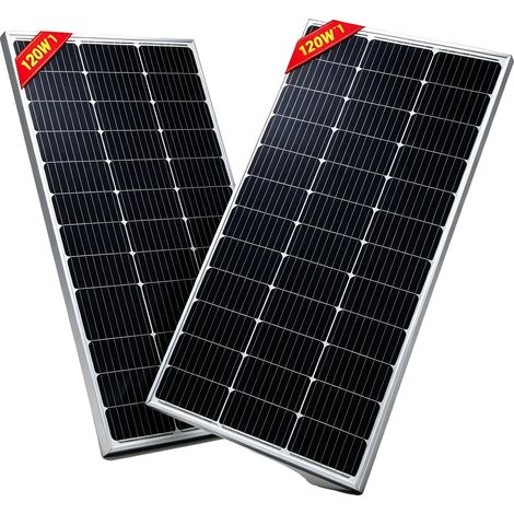 Panneau Solaire, Haute Efficacité, Construction Durable, 2pcs 120w panneau (1/2)