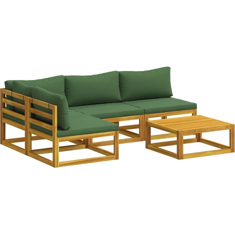 Ensemble de Canapés 5 pc Naturel Bois d'Acacia Massif vidaXL