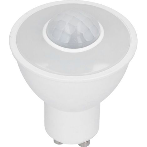 Ampoule LED GU10 avec détecteur de mouvement infrarouge, 5 W, 500 lm, blanc froid, pour plafond et couloir, AC 100–240 V (1/5)