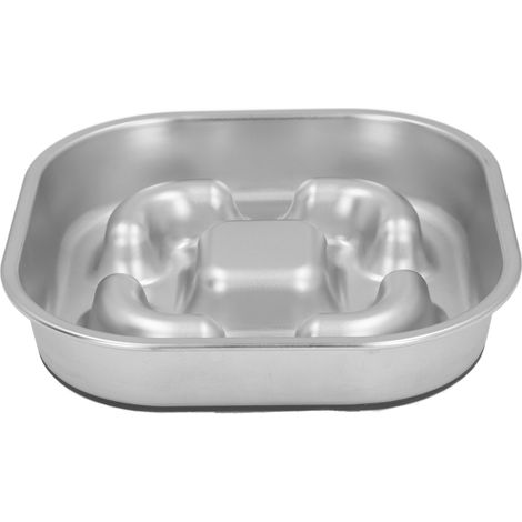 Gamelle mangeoire lente antidérapant capacité santé nourriture alimentation pour chien moyen chiens chats en acier inoxydable grand (1/5)