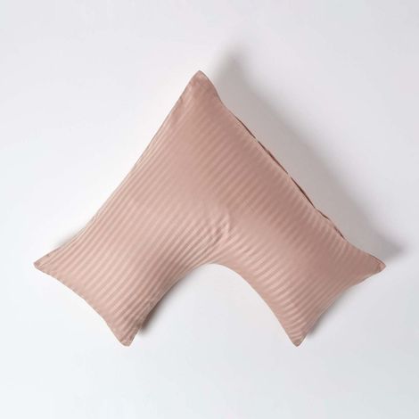 HOMESCAPES Taupe Beige Egyptian Cotton Super Soft V Shaped Pillowcase 330 Thread Count - Taupe Beige