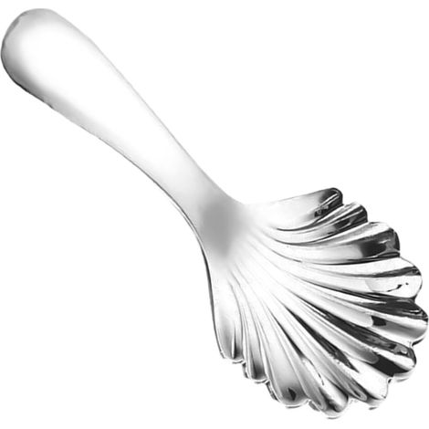 1 cuillère à manche courte, cuillère de service en forme de coquille rétro, cuillère à manger en acier inoxydable (1/5)