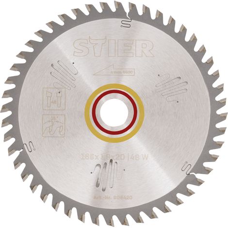 STIER Kreissägeblatt Holz 165 x 1,9 x 20 48W 15° Spanwinkel