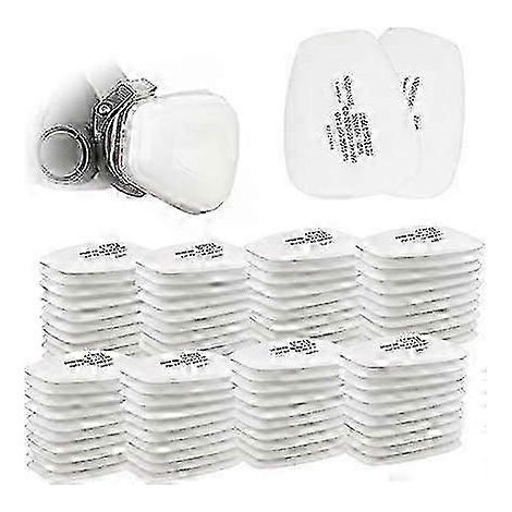Lot de 80 filtres de protection pour masques faciaux, filtres à particules 5N11, cartouches compatibles avec les masques 3M 6000/6200/7502/6800/7501/FF402 (10,5 x 8,5 x 0 (1/4)