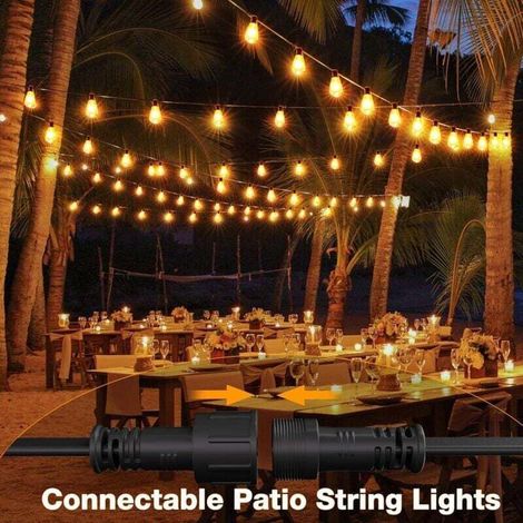 Guirlande lumineuse d'extérieur 30M LED 2200K blanc chaud – Imperméable et étanche pour jardin, fête, terrasse – Installation facile (1/5)
