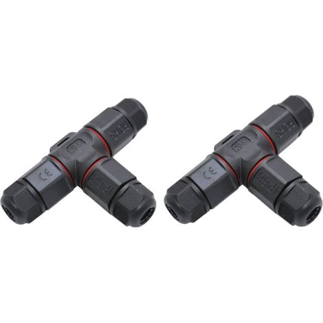 2er-Pack wasserdichte IP68 Typ T-Anschlussdosen zum Verbinden von Kabeln im Außenbereich, die Feuchtigkeit ausgesetzt sind - Kabelverbinder - (1/4)