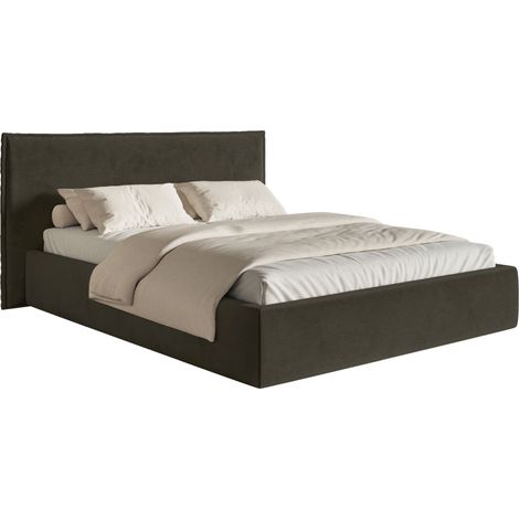 Selsey Softie – Polsterbett 160×200 mit Lattenrost, Velours, dunkelgrün