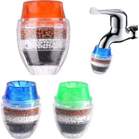 Lot de 3 filtres à eau nettoyants pour robinet à charbon actif