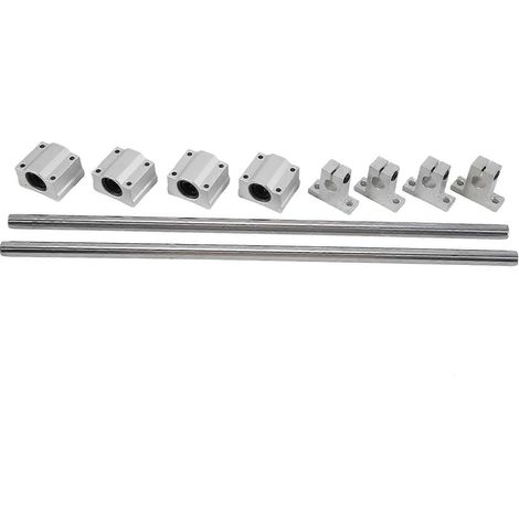 10 pièces/ensemble d'arbre linéaire (diamètre extérieur 12 mm x 400 mm) + logement de palier linéaire SCS12UU + support de palier SK12 (12 mm x 400 mm) (1/5)