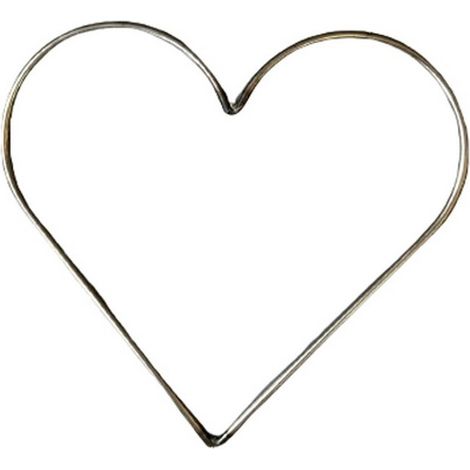 Wire Heart 30 cm Garden Wall Art - L30 x H30 cm - Bare Metal/Ready to Rust