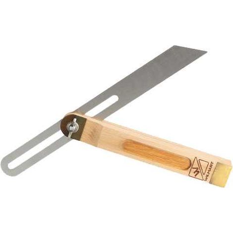 Wilmart squadra falsa in acciaio inox robusta da 300 mm con legno